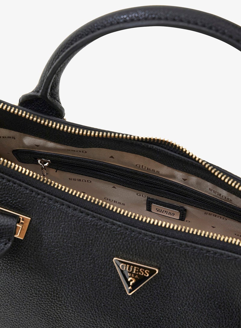 GUESS Evie Triple Compartment Satchel Bag - Image 4